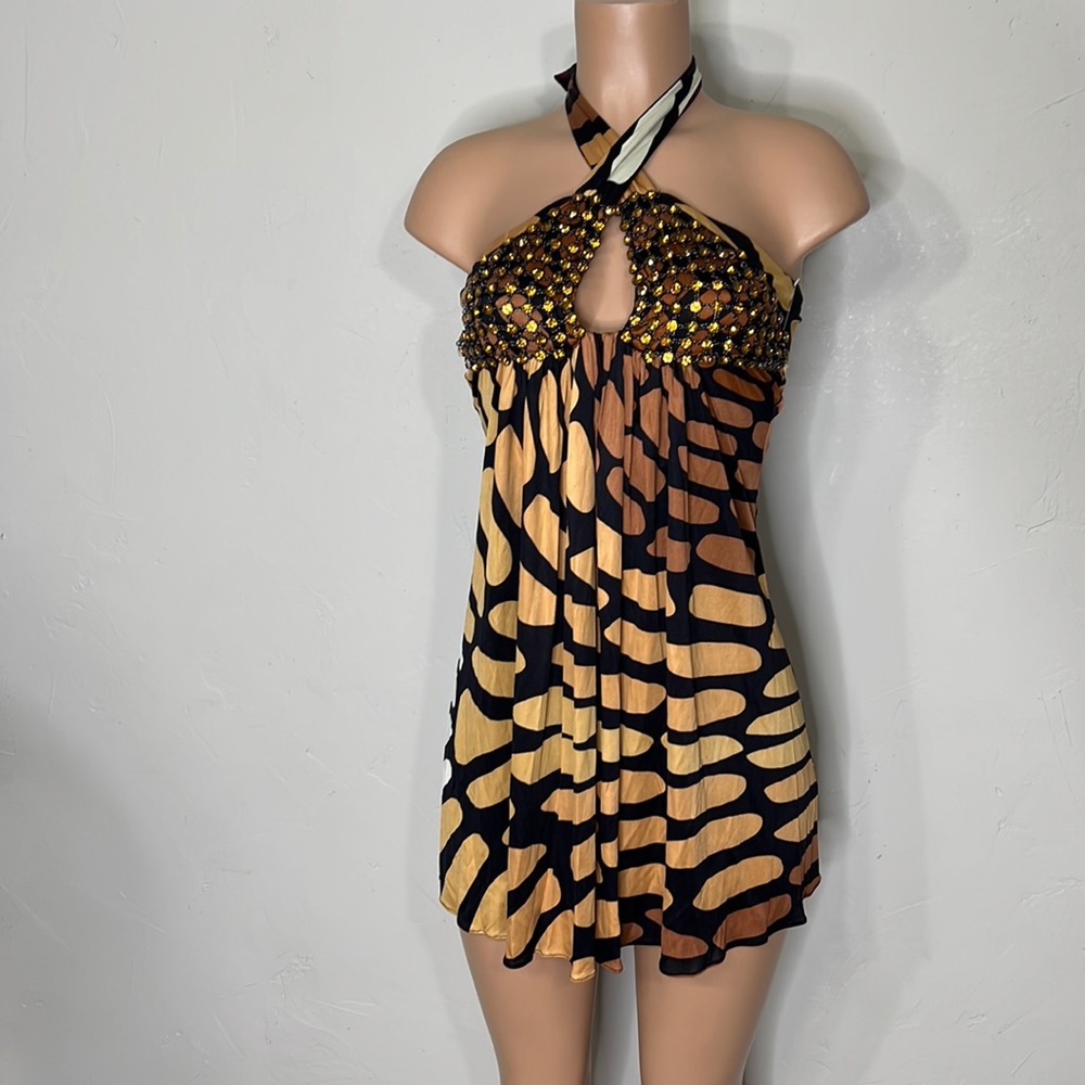 New Sky 100% Silk embellished Dress regularly $248